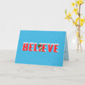 Kerstgeloof in sneeuwvlokken met sneeuwpoppen kaart (Gele Bloem)