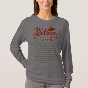 Kerstgeloof Jezus Grijze groene hoes T-shirt