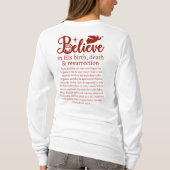 Kerstgeloof Jezus Nativiteit White Red Script T-shirt (Achterkant)