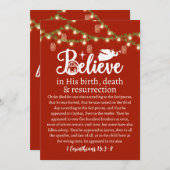 Kerstgeloof: Jezus Nativiteitslicht Rood Mason Lic Feestdagenkaart (Voorkant / Achterkant)