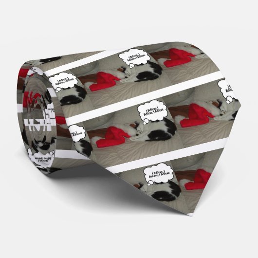 Kerstgeloof Kitty Cat Stropdas (Opgerold)