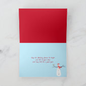 kerstGELOOF met kerstman en slee op maan Kaart (Binnen)