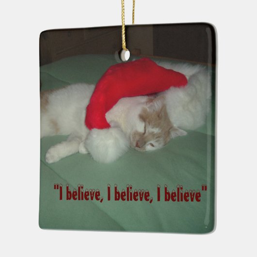 Kerstgeloof Tabby Cat Keramisch Ornament (Links)