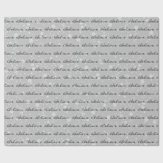 Kerstgeloof Tekst en Snowflakes Cadeaupapier (Vlak)