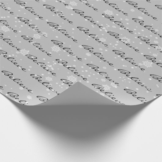 Kerstgeloof Tekst en Snowflakes Cadeaupapier (Hoek)