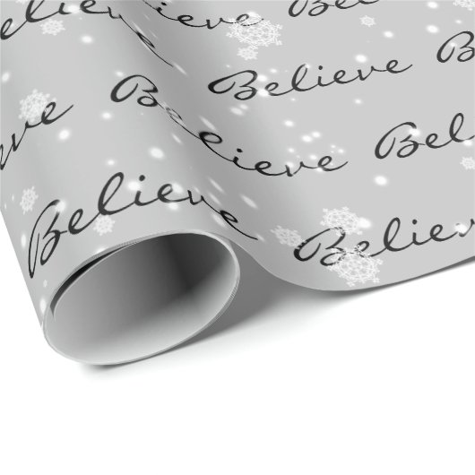 Kerstgeloof Tekst en Snowflakes Cadeaupapier (Rol Hoek)