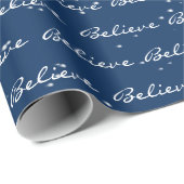 Kerstgeloof Tekst en Snowflakes Verpakking Cadeaupapier (Rol Hoek)