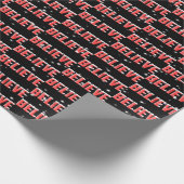 Kerstgeloof tekst met sneeuwvlokken cadeaupapier (Hoek)