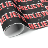 Kerstgeloof tekst met sneeuwvlokken cadeaupapier (Rol Hoek)