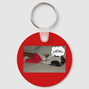 Kerstgeloof Zwarte en Witte Keuten Sleutelhanger