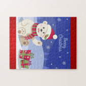 Kerstgelukkig Beer Legpuzzel (Horizontaal)