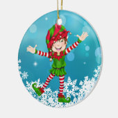 Kerstgelukkige Elf - SRF Keramisch Ornament (Links)