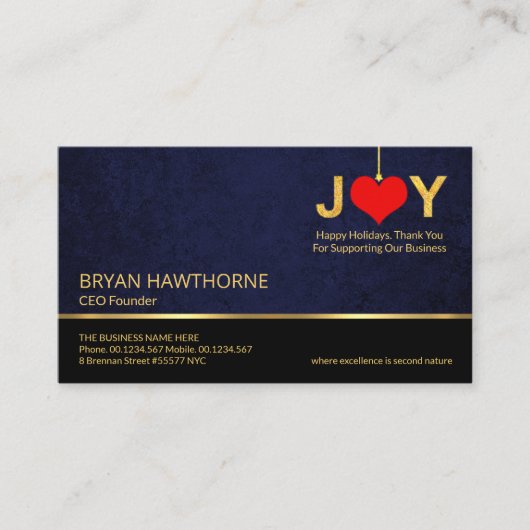 Kerstgelukkige feestdag — CEO-ondernemer Visitekaartje (Voorkant)