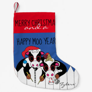 Kerstgelukkige Moo-jaarstop Kleine Kerstsok