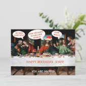 Kerstgelukkige verjaardag Jezus Comics Style Funny Kaart (Staand voorkant)
