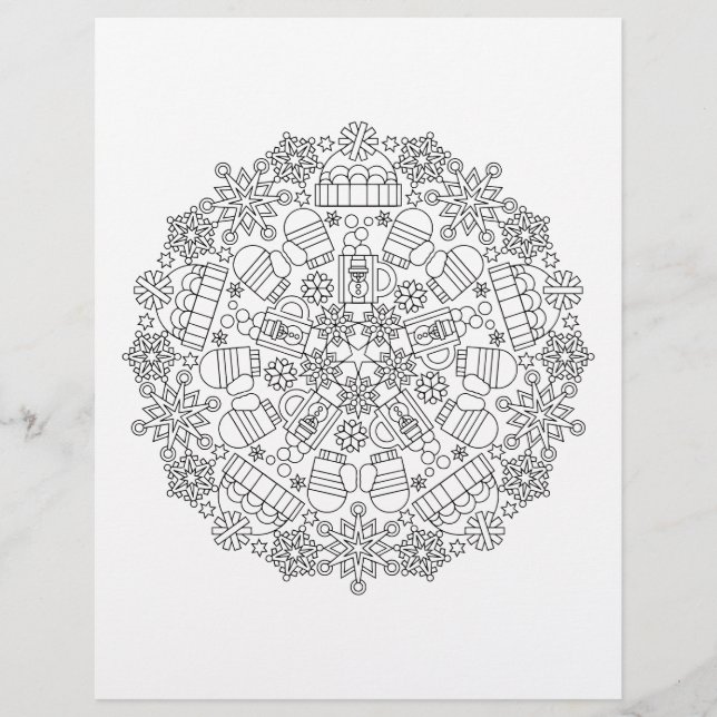 Kerstgemakken Kerst Mandala Kleurplaat (Voorkant)