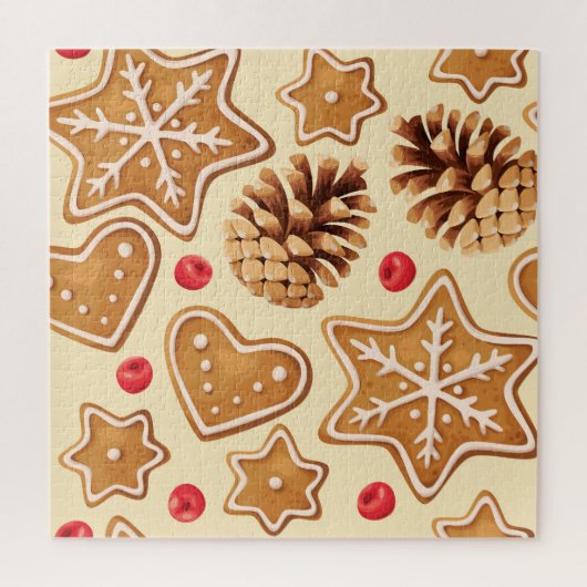 Kerstgember: Feestelijk naadloos patroon. Legpuzzel (Verticaal)