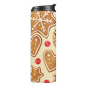 Kerstgember: Feestelijk naadloos patroon. Thermosbeker (Gedraaid links)