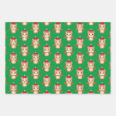 Kerstgember Tabby Cat Inpakpapier Vel (Voorkant 3)