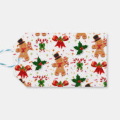 Kerstgemberkoek Snoep Lint Cadeaulabel (Achterkant Horizontaal)
