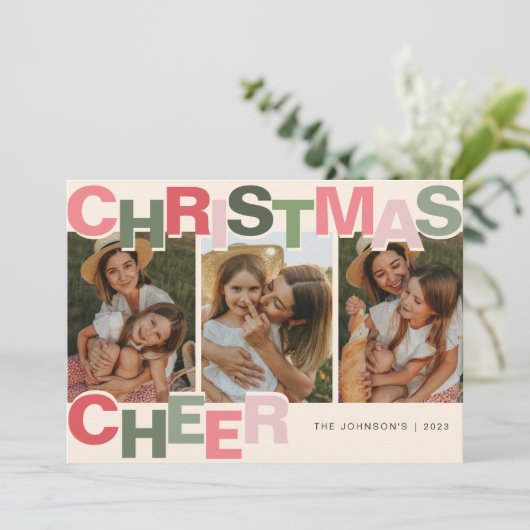 Kerstgemoed | Foto Kerstmis Feestdagenkaart (Staand voorkant)