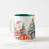 Kerstgemoed, Kerstman Tweekleurige Koffiemok (Voorkant links)