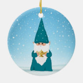 Kerstgenoom die een Magische Lamp vasthoudt Keramisch Ornament (Achterkant)