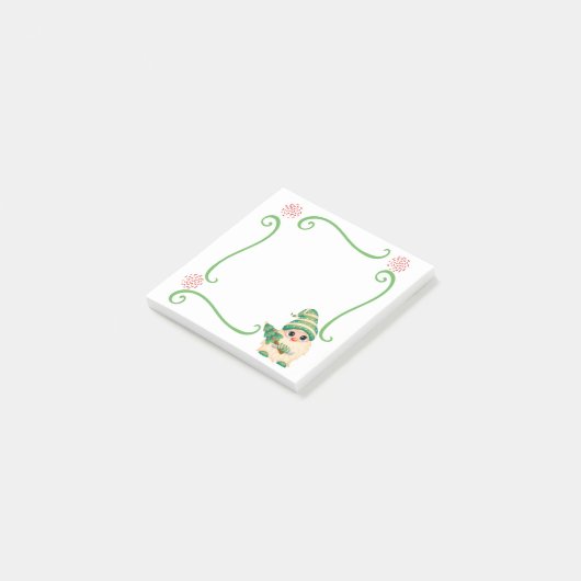 Kerstgenoom Elf Post-it Notes (Schuin)