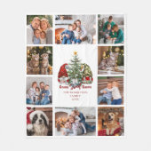 Kerstgenoom Sweet Gnome Familie Foto Collage Fleece Deken (Voorkant)