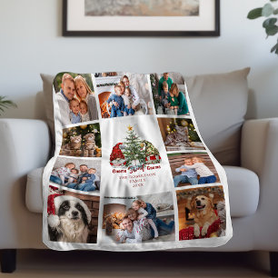Kerstgenoom Sweet Gnome Familie Foto Collage Fleece Deken