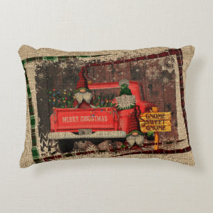 Kerstgenoom Sweet Gnome Red Truck Pset Rustin Accent Kussen