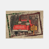 Kerstgenoom Sweet Gnome Red Truck Pset Rustin Fleece Deken (Voorkant (Horizontaal))