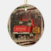Kerstgenoom Sweet Gnome Red Truck Pset Rustin Keramisch Ornament (Links)