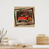 Kerstgenoom Sweet Gnome Red Truck Pset Rustin Poster (Keuken)
