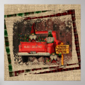 Kerstgenoom Sweet Gnome Red Truck Pset Rustin Poster (Voorkant)
