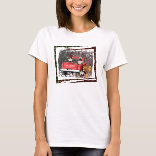 Kerstgenoom Sweet Gnome Red Truck Pset Rustin T-shirt (Voorkant)