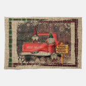 Kerstgenoom Sweet Gnome Red Truck Pset Rustin Theedoek (Horizontaal)