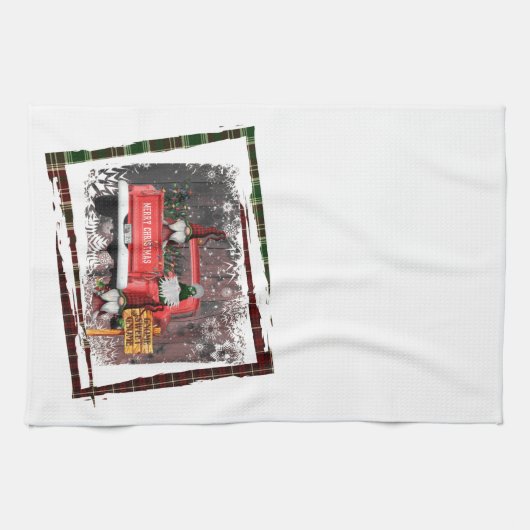 Kerstgenoom Sweet Gnome Red Truck Pset Rustin Theedoek (Horizontaal)