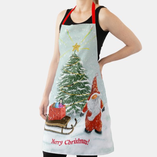 Kerstgenoompron groot schort (Insitu)