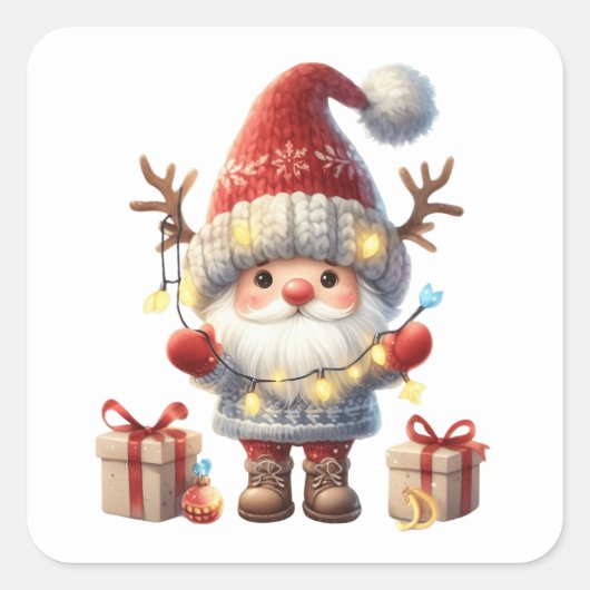 Kerstgenoomstickers Vierkante Sticker (Voorkant)