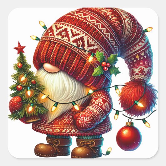 Kerstgenoomstickers Vierkante Sticker (Voorkant)