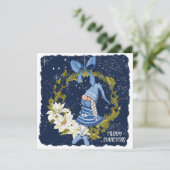 Kerstgenote op Wreate kerstKaart (Staand voorkant)