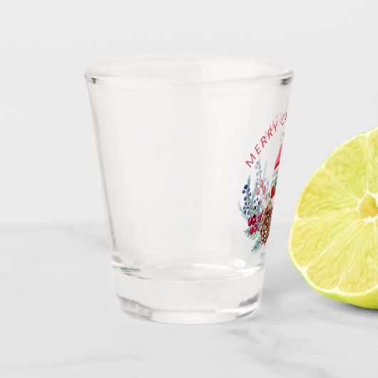 Kerstgenote op Wreath Shot Glas (Links)