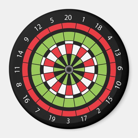 kerstgenummerd dartboard magneet (Voorkant)