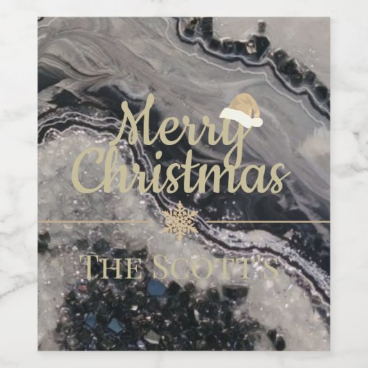 kerstgeode flesetiket wijn etiket (Enkel label)