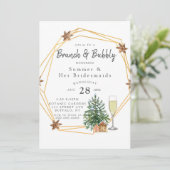 kerstgeometrische goudbrauwen en bubbelvitat kaart (Staand voorkant)