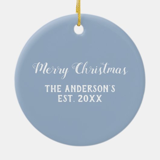 Kerstgeometrische leisteen Blauwe Grijs Keramisch Ornament (Achterkant)