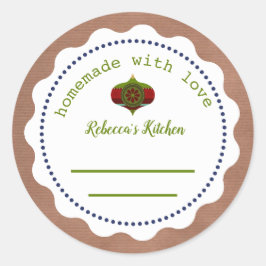 kerstgepersonaliseerd conserven | Homemade Ronde Sticker