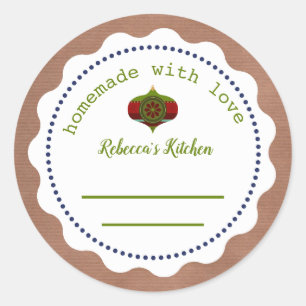 kerstgepersonaliseerd conserven   Homemade Ronde Sticker