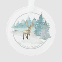 Kerstgepersonaliseerd Woodland Winter Deer Ornament
